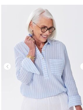 Alice Walk THE STRIPED ORGANIC COTTON CLOUD TOP - DOUBLE GAUZE